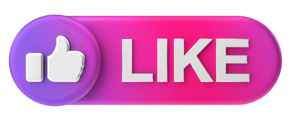 like button. like icon. 3D illustration.