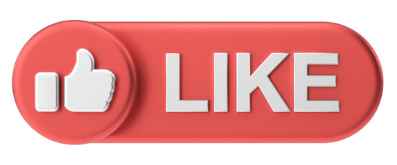 like button. like icon. 3D illustration.