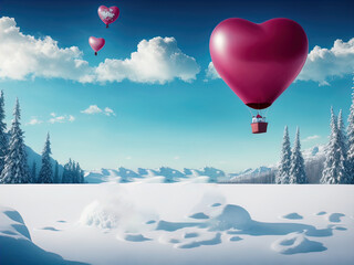 Obraz premium Winter Valentine's Day artwork. Great for banners, cards, posters and more.
