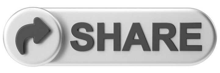 share button. share icon. 3D illustration.
