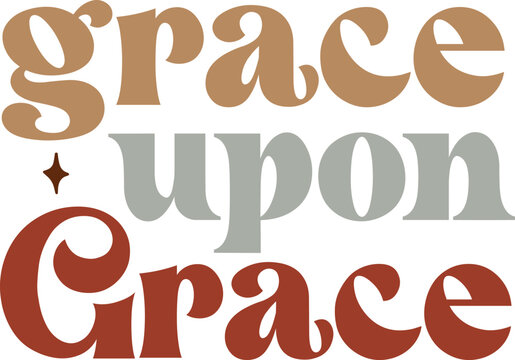grace upon grace retro craft design.