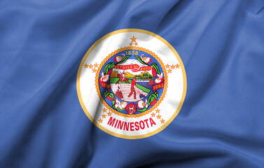 3D Flag of Minnesota satin