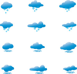 collection of weather vector illustrations. wind cloud snowfall icon snow