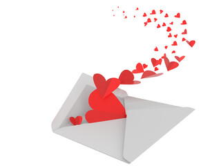 heart email mail folder   valentine hearts - 3d rendering