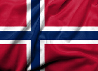 3D Flag of Norway satin