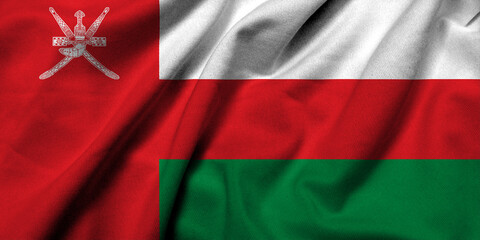 3D Flag of Oman satin