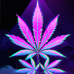 Cannabis Pinkviolett generative ai