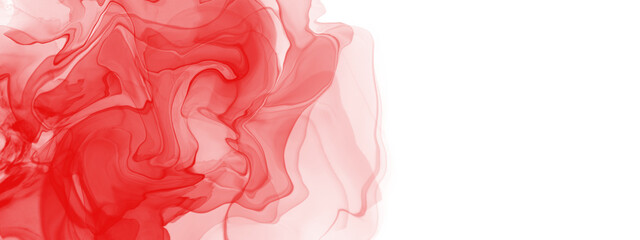 Magenta alcohol ink background, Popular red accent illustration with liquid texture, fluid art design backdrop with watercolour painting, isolated object with transparent background