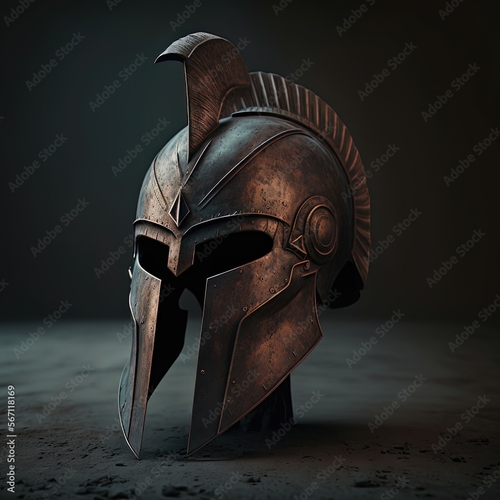 Wall mural medieval knight helmet. digital art. generative ai