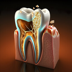 Sensitive teeth. Mouth and teeth health concept. Various dental diseases. Generative AI
