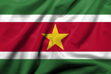 3D Flag of Suriname satin