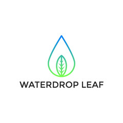 Water drop logo plant leaf vector icon