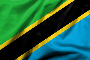 3D Flag of Tanzania satin