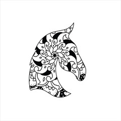 vector hand drawn animal mandala illustration