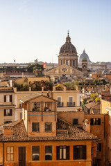 Fototapeta na wymiar Buildings in Downtown City of Rome, Italy. Sunny Fall Season day.