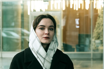 Atmospheric shot of a girl in the city