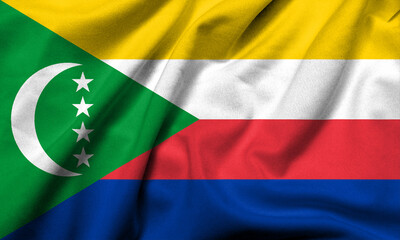 Obraz premium 3D Flag of the Comoros satin
