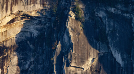 Chief Mountain in Squamish, BC, Canada. Nature Background. Winter Sunset