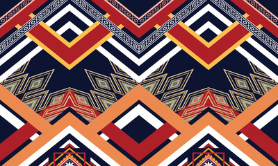 Geometric ethnic pattern vector background. seamless pattern traditional,Design for background, wallpaper, Batik, fabric, carpet, clothing and textile. Colorful ethnic pattern
