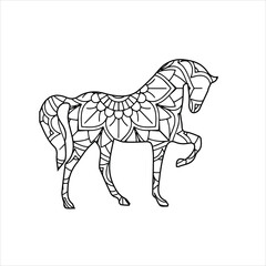 vector hand drawn animal mandala illustration