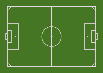  Green grass soccer football field layout - vector illustration