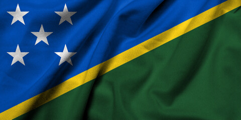 3D Flag of the Solomon Islands satin