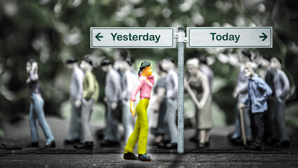 Wall Sign Today versus Yesterday © Thomas Reimer