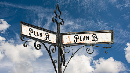 Street Sign Plan B versus Plan A