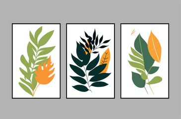 set of four leaves