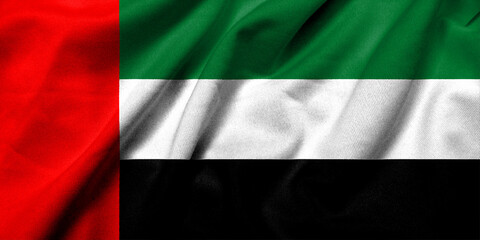 3D Flag of the United Arab Emirates satin