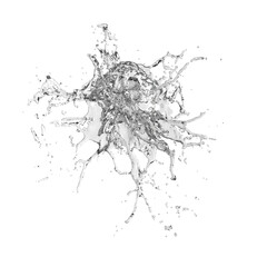 Water splash isolated transparent background 3d rendering
