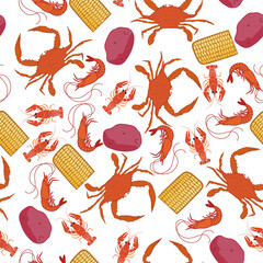 Seamless seafood boil pattern