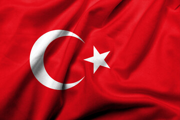 3D Flag of Turkey satin