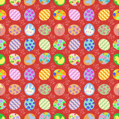 seamless pattern of colorful illustrated easter eggs