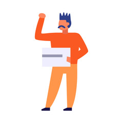 Crowd Man Protester Composition