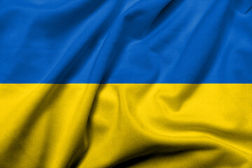 3D Flag of Ukraine satin