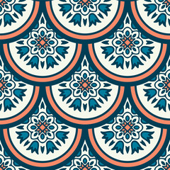 Retro Seamless Pattern. Asian background Aesthetic Style.