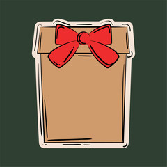 Isolated colored wrapped gift sketch icon Vector illustration