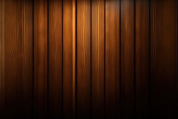 Obraz premium a wooden wall with a light shining on it's side and a spot of light at the end of the wall above it that. generative ai