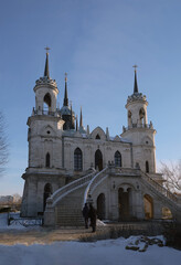 Fototapeta na wymiar Church of the Vladimir Icon of the Mother of God in Bykovo, Moscow region. winter time