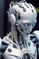 Fototapeta premium portrait of an android - ai-generated