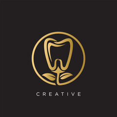 dental flower logo design vector