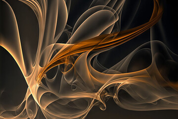 abstract movement of smoke: in gold and black colors