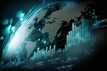 Obraz premium Digital reports of data across the globe