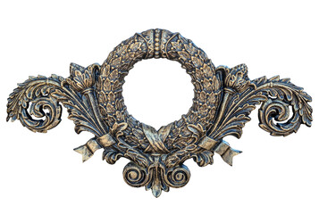 Antique cast accessory. Isolated.