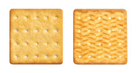 Delicious square crackers cut out