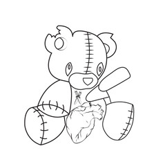 Vector pastel goth coloring page and white vector cartoon illustration