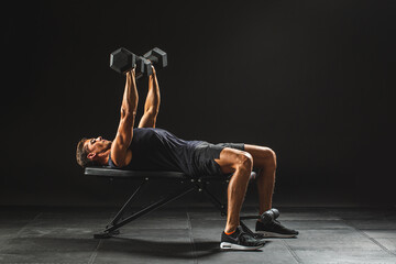 Male Model Working Out on Black