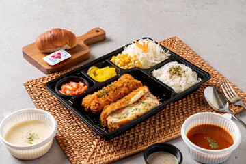 Korean food dishes Cheese Roll Katsu