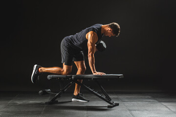 Male Model Working Out on Black